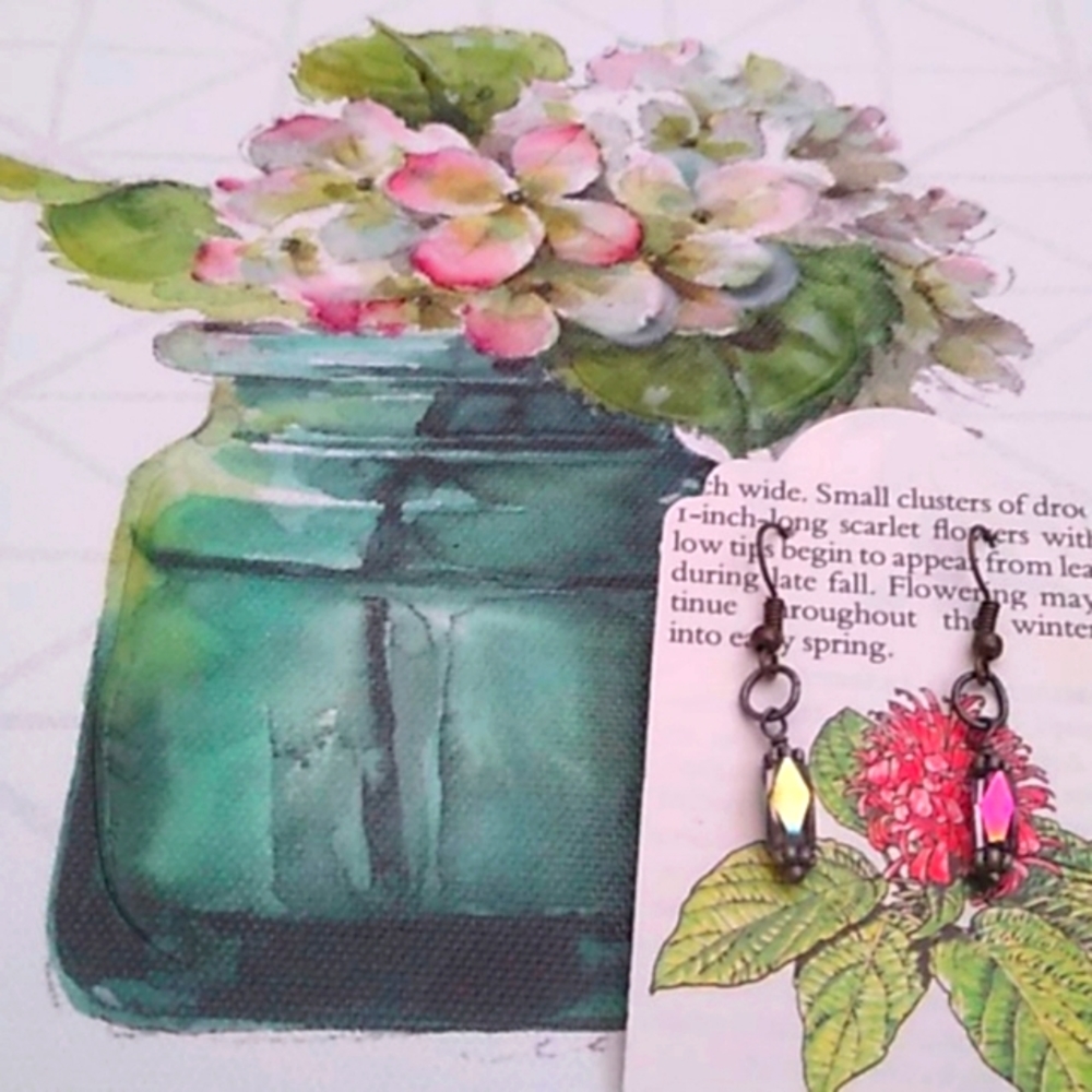 Handmade multicolored glass bead earrings